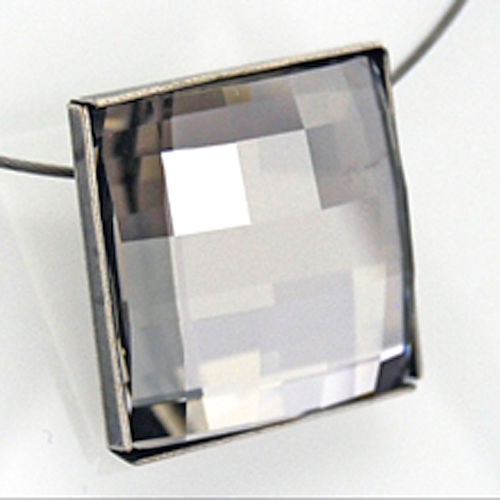 Grevenkämper Halsreif Swarovski Kristall Carrée Facette grau Black Diamond