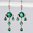 Grevenkämper Ohrringe Swarovski Kristall Rund Chandelier Vintage grün Emerald