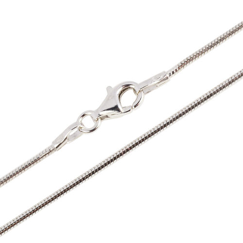 Collier Silberkette Schlangenkette 925er Sterlingsilber ø 1,1 mm rhodiniert 50 cm