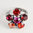 Grevenkämper Ring Swarovski Kristall verstellbar Rund Blume rot Rot-Mix