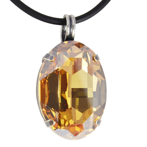 Grevenkämper Halskette Swarovski Kristall Silber Oval gold Crystal Golden Shadow